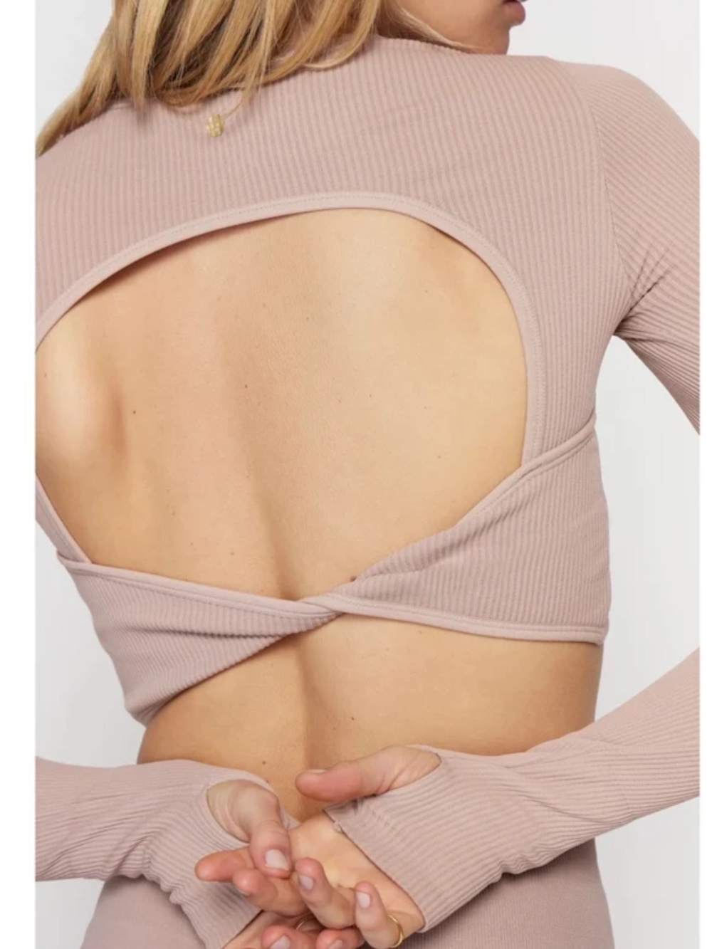 Spiritual Gangster Ribbed Long-Sleeve Crop Top